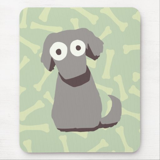 Gray Cute Dog Mouse Pad | Zazzle