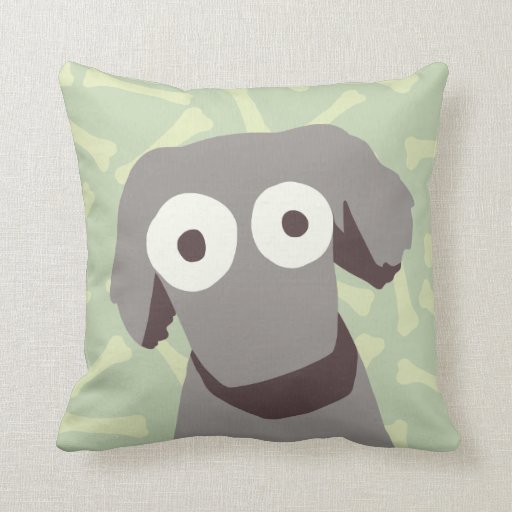 Gray Cute Dog Throw Pillow Zazzle
