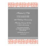 Gray Damask 50th Anniversary Party Invitation