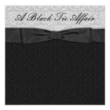 Gray Damask Black Tie Formal Corporate Party Personalized Invites