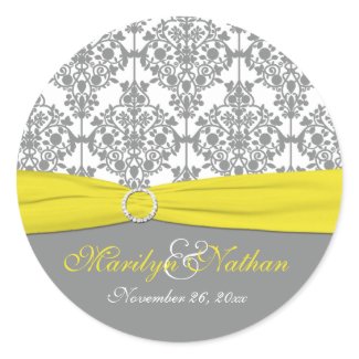 Grey Damask with Yellow 1.5