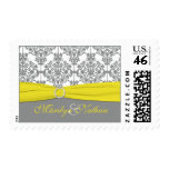 Gray Damask with Yellow Postage