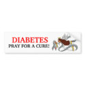 "Gray Diabetes Ribbon" Ethnic Awarenesss Angel bumper stickers
