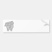 Gray Elephant. Bumper Stickers
