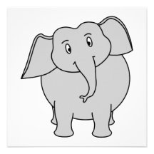 Gray Elephant. Personalized Announcements