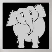 Gray Elephant. Print