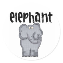 Gray Elephant Stickers
