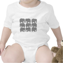 Gray Elephants Silhouette Tees