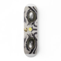 Gray eyes skateboard deck