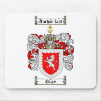 GRAY FAMILY CREST -  GRAY COAT OF ARMS mousepads