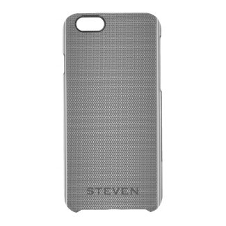 Gray Faux Metallic Mash Geometric Pattern Uncommon Clearly™ Deflector iPhone 6 Case