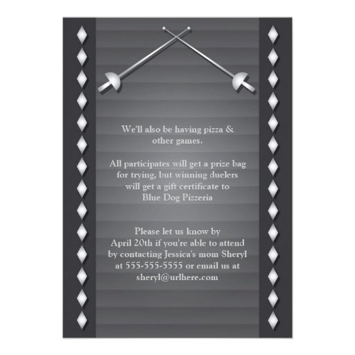 Gray Fencing Birthday Party Invitation