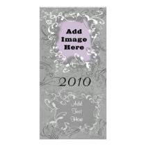 Gray Floral Custom Photo Cards photo cards