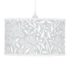 Gray Floral Damask Pattern Lamps