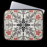 gray floral ornate pattern laptop sleeves