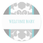 Gray Floral Ribbon Sticker
