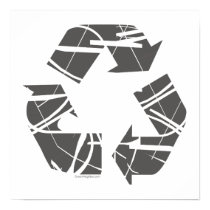 Gray Fractured Recycling Sign