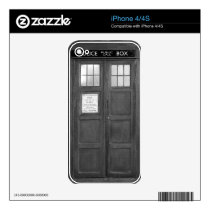 Gray Funny Phone Booth Call Box Skins For The Iphone 4