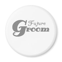 Gray Future Groom magnets by weddingsareus Gray Future Groom magnets