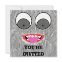 Gray Fuzz Monster Invitations by wingedturtle Gray Fuzz Monster Invitations