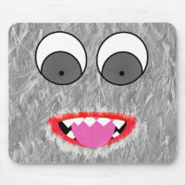 Gray Fuzz Monster Mousepads
