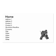 Gray Goalie Hockey Business Card Templates