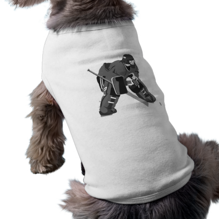Gray Goalie Hockey Dog Shirt