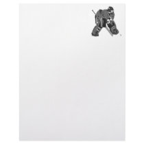 Gray Goalie Hockey Personalized Letterhead