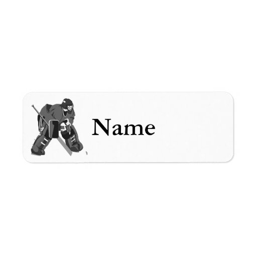 Gray Goalie Hockey Return Address Label