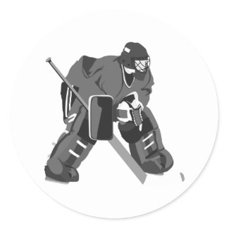 Gray Goalie Hockey Round Sticker
