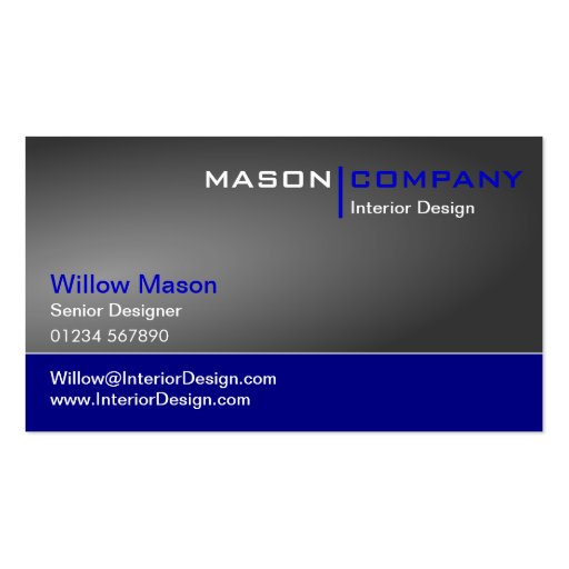 Gray Gradient & Dark Blue Corporate Business Card (front side)