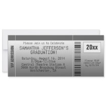Gray Graduation Party Ticket Invitation
