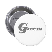 Gray Groom Pinback Button