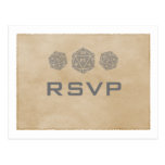 Gray Grunge D20 Dice Gamer RSVP Postcard
