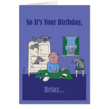 Gray Hares Birthday Card