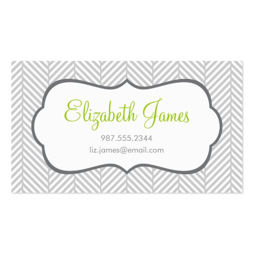 Gray Herringbone Business Cards (front side)