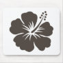 Gray hibiscus flower mouse pad