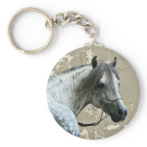 Gray Horse Head Keychains