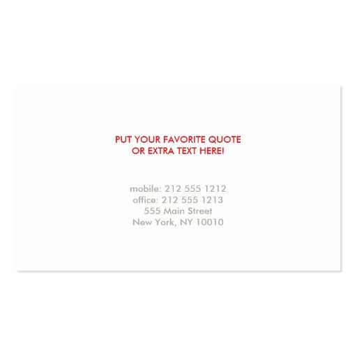 GRAY HORSES No. 2 Business Card (back side)
