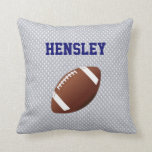 Gray Jersey Football Throw Pillow