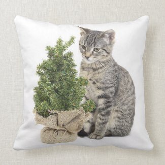 christmas pillows with cats