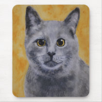 Gray Kitty Mousepad mousepads