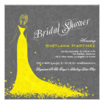 Gray Lace With Yellow Wedding Dress Invite