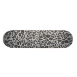 Gray leopard print skateboard