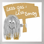 gray less gas less smog posters