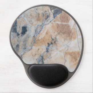 Gray & Light Beige Marble Texture Gel Mouse Pad