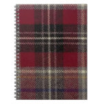Gray Maroon and Black Plaid Notebooks