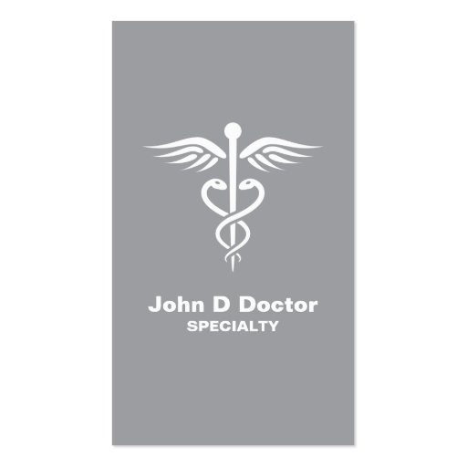 Gray medical doctor or healthcare business cards (front side)