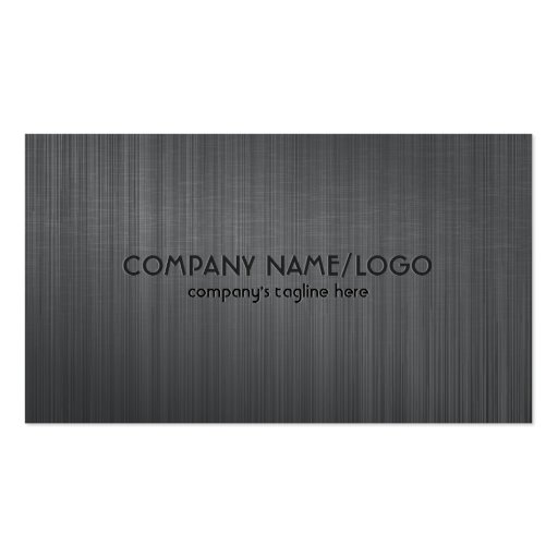Gray Metallic Brushed Aluminum Look 2 Business Card (front side)