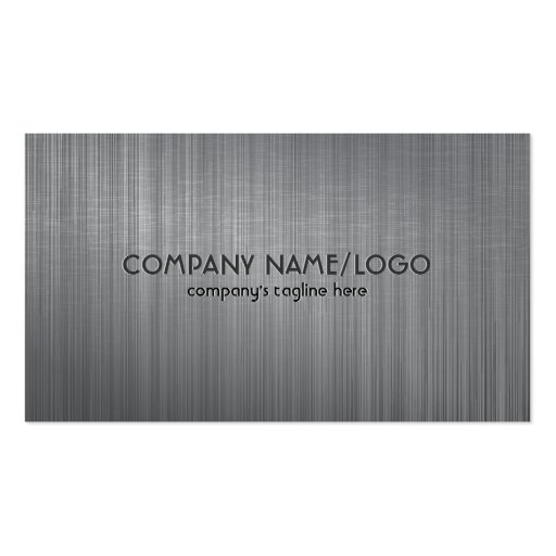 Gray Metallic Brushed Aluminum Look Business Card Template (front side)